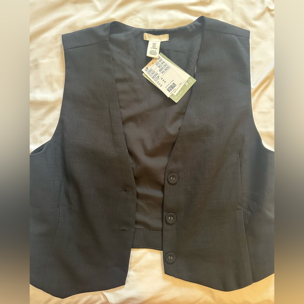 Black Button-Up Blazer vest